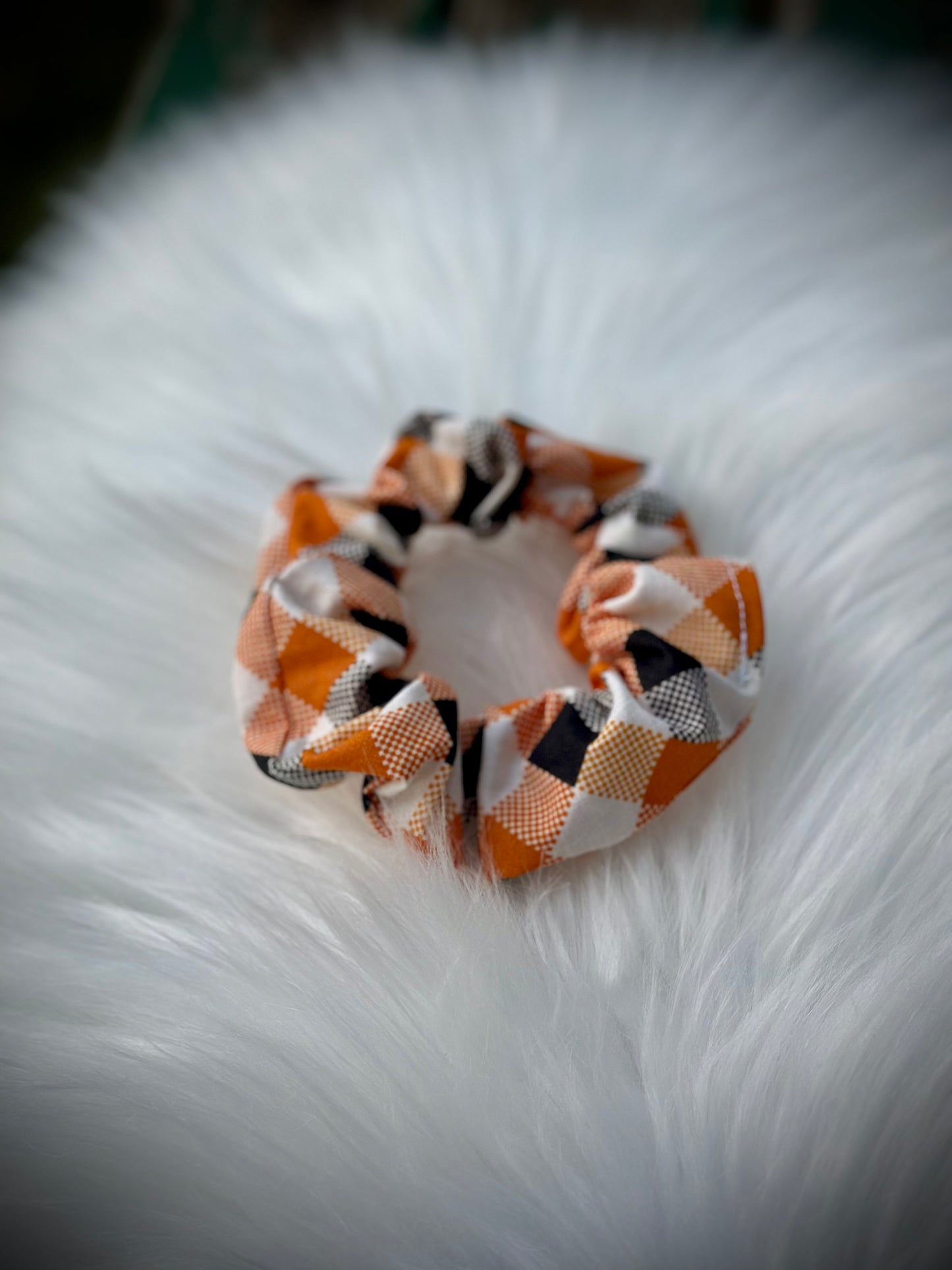 Pumpkin Spice Plaid Scrunchy