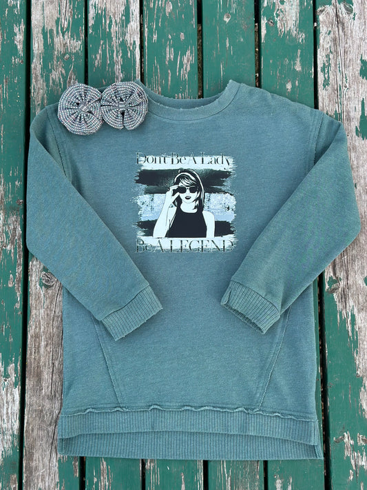 Be A Legend Distressed Tunic Length Sweater