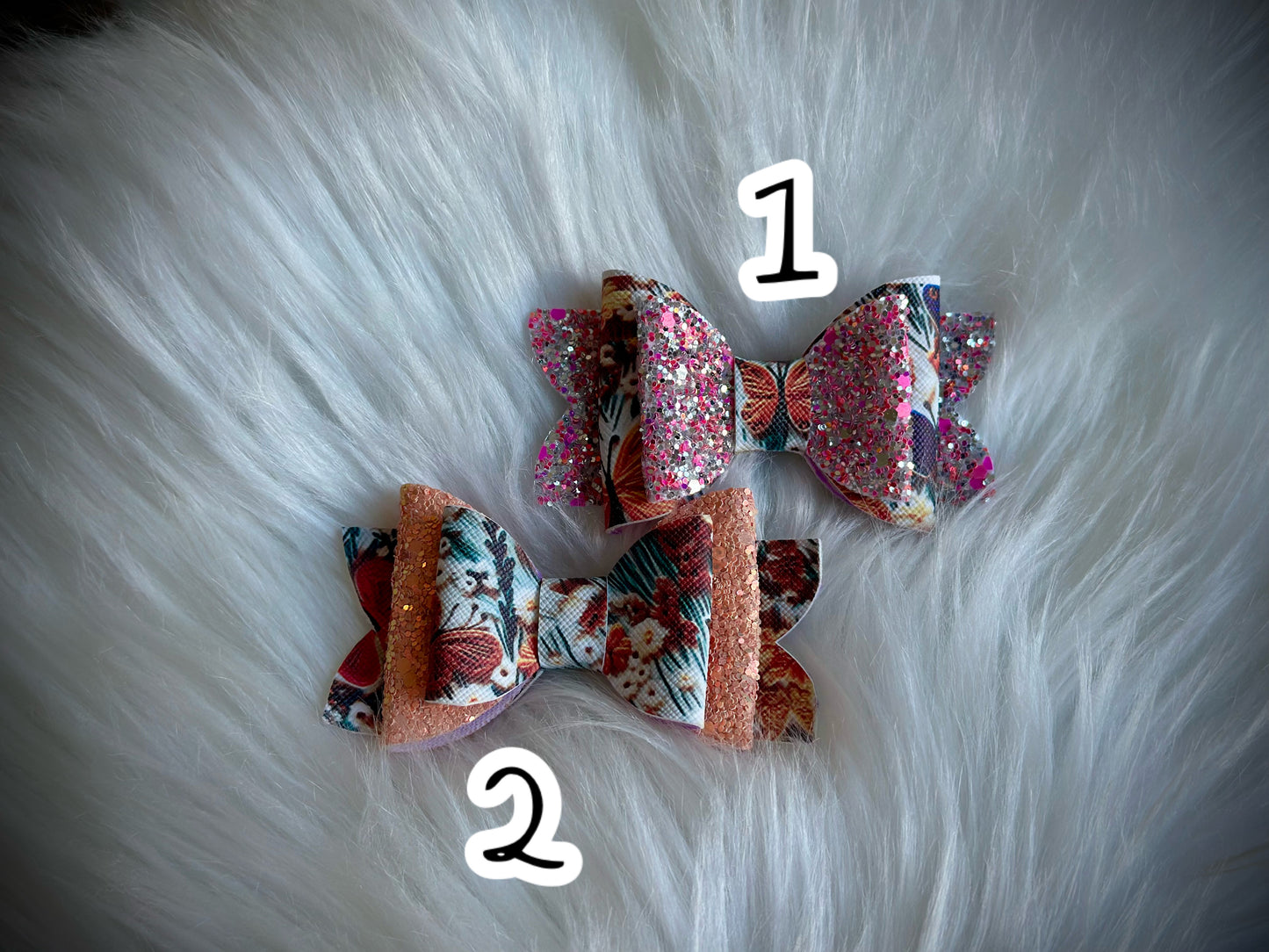 Butterfly Faux Embroidery Leather Bow