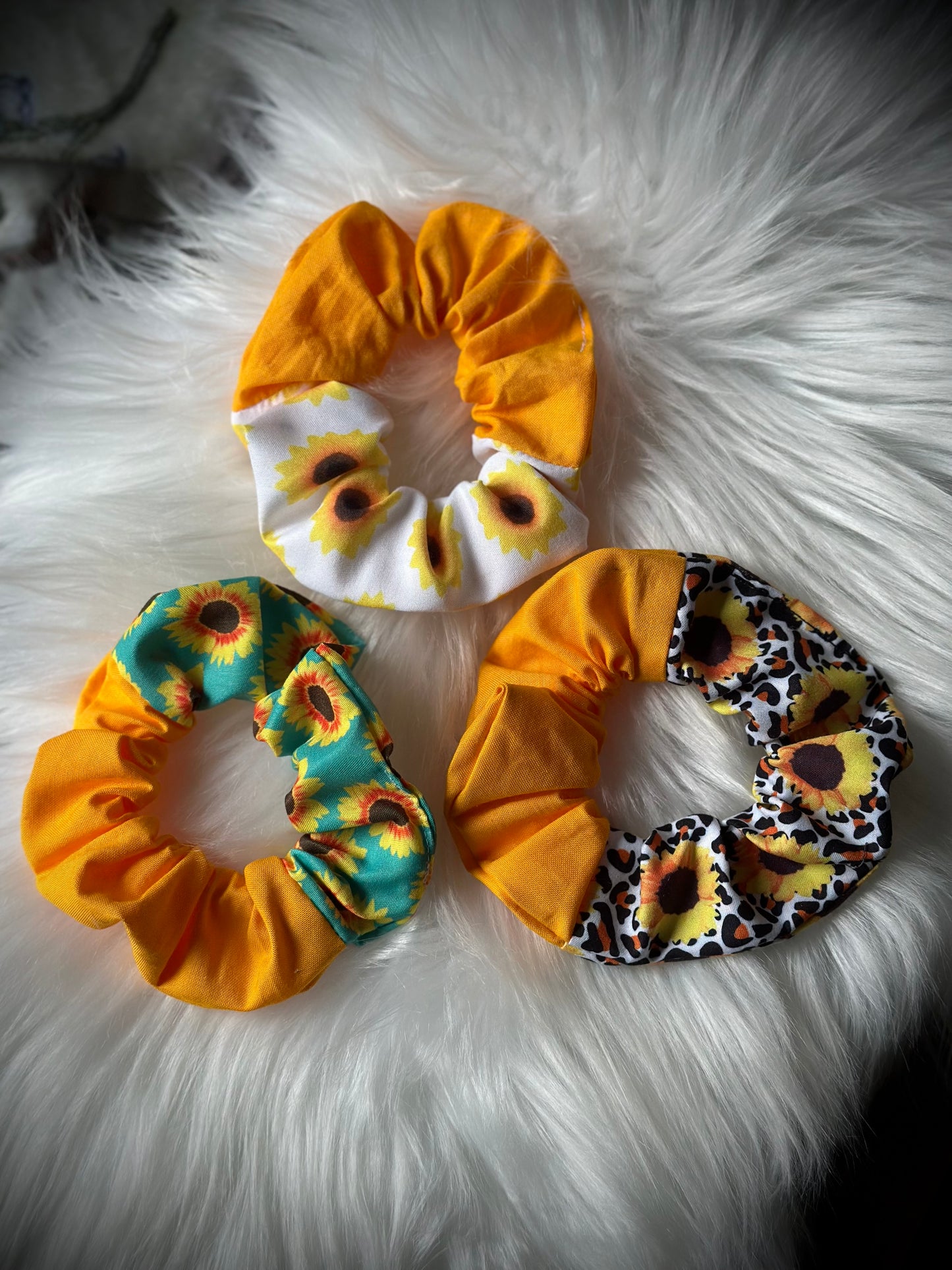 Sunflower Color Block Scrunchy
