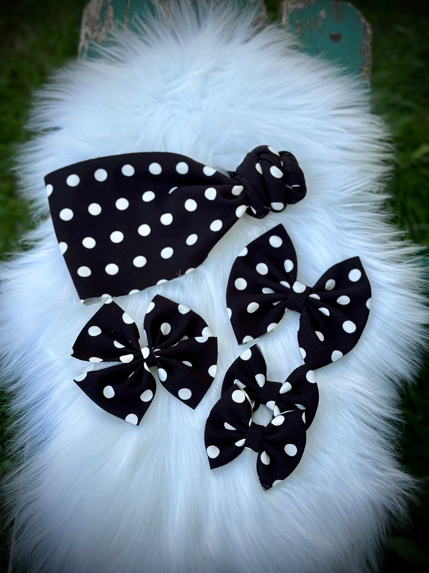 Black with White Polka Dots