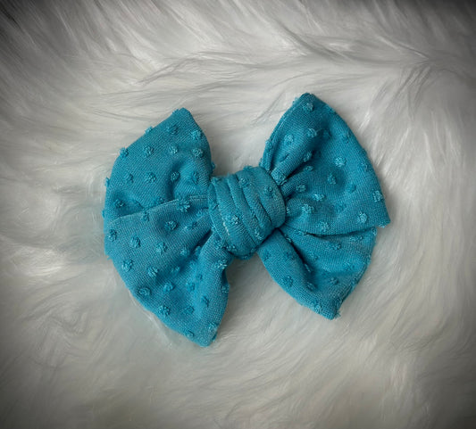 Sky Blue Dottie Medium Perfect Bow