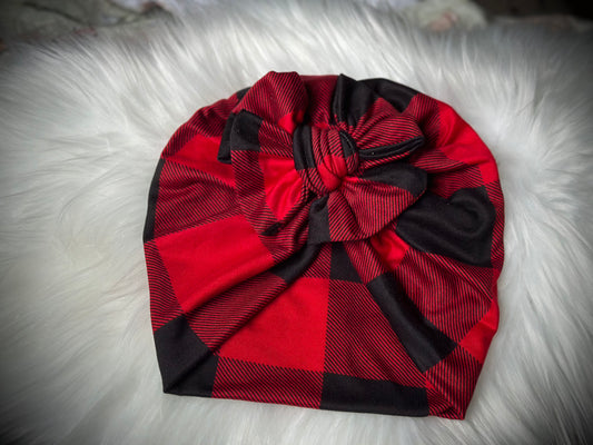 Buffalo Plaid Perfect Bow Turban 12M-3Y