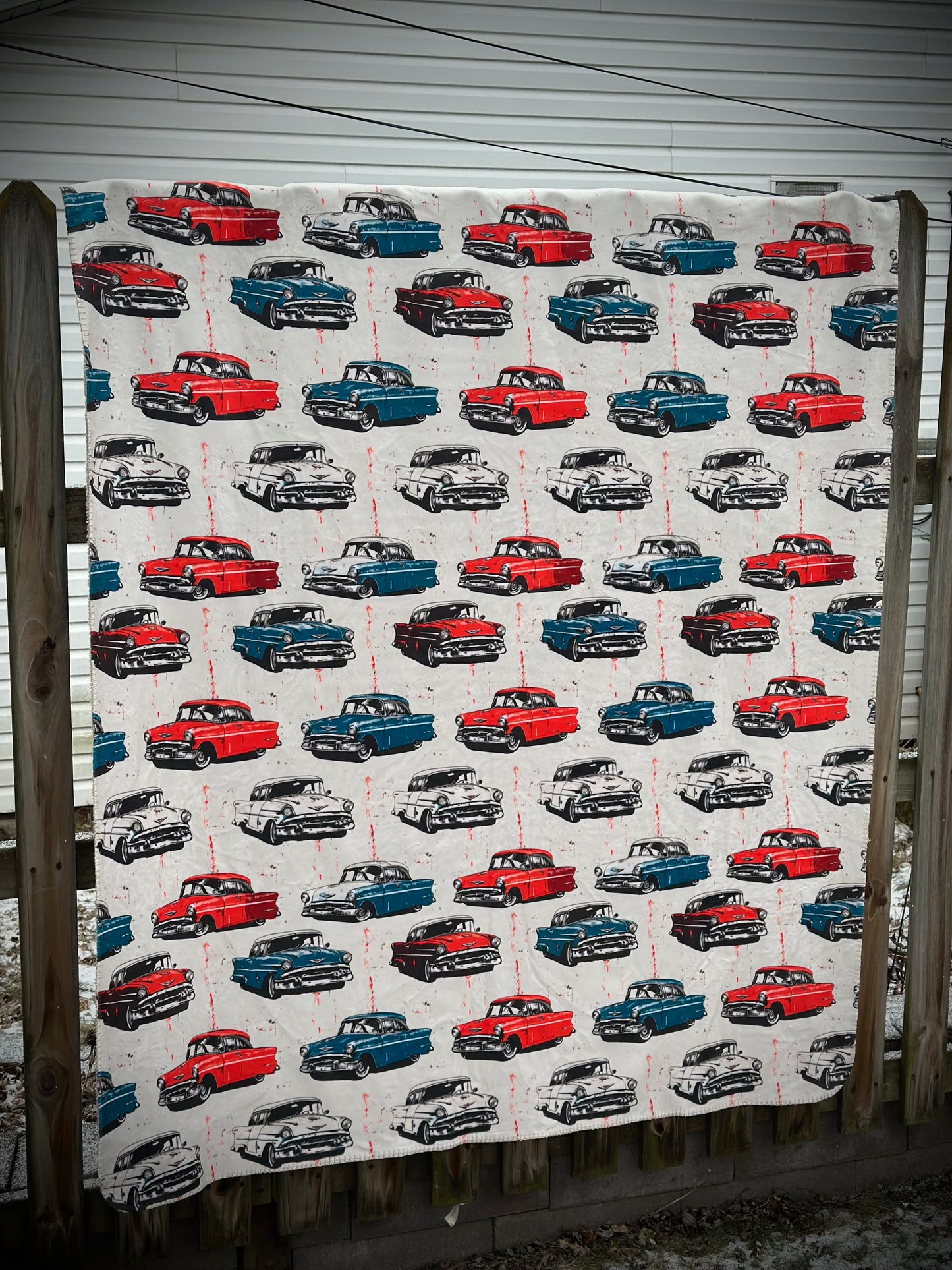 Vintage Hot Rod Minky Blanket