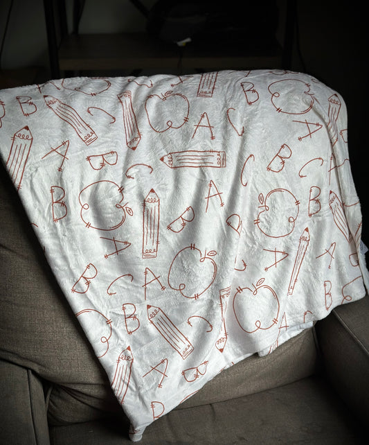 Neutral ABCs Minky Blanket