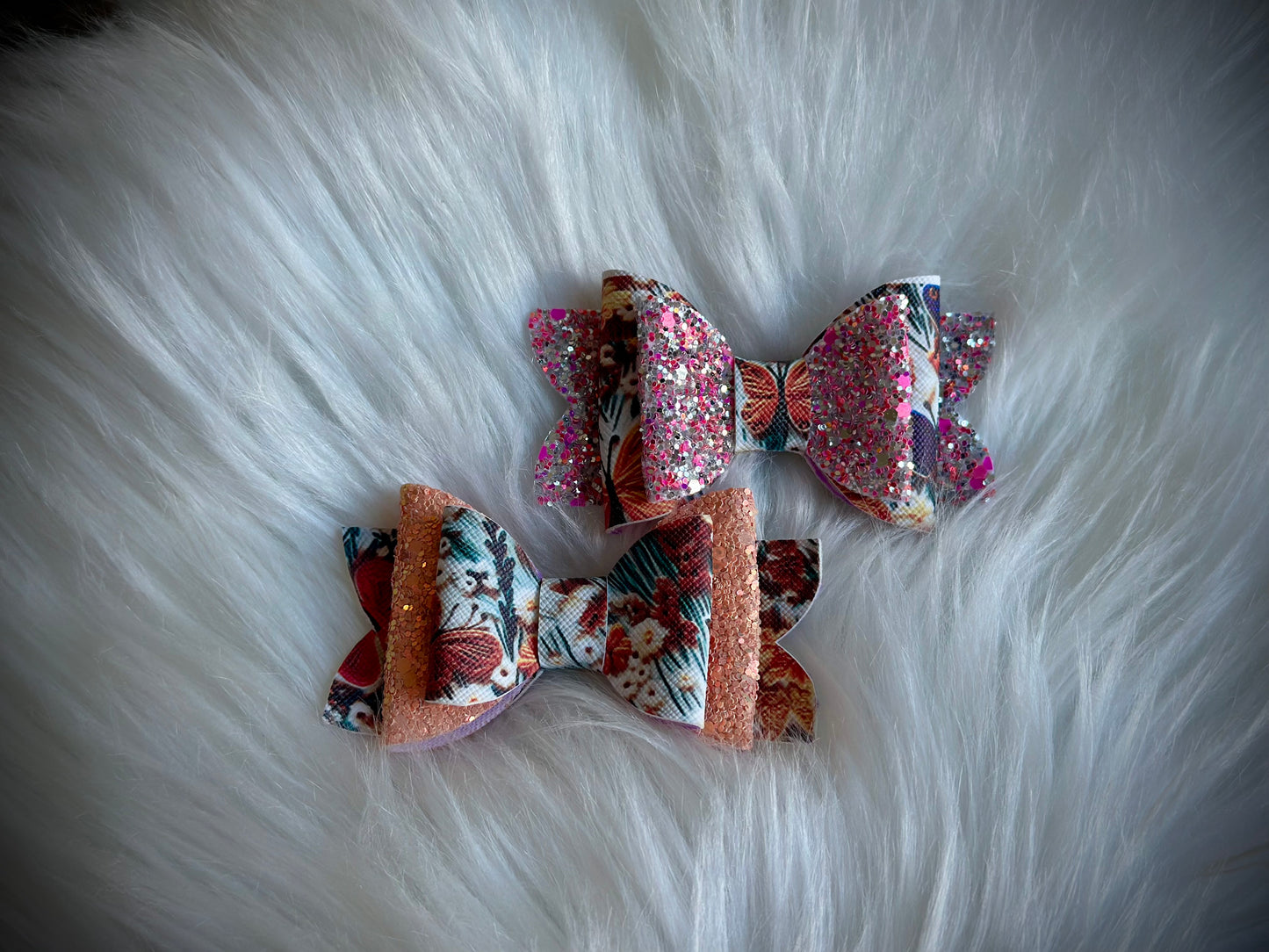 Butterfly Faux Embroidery Leather Bow