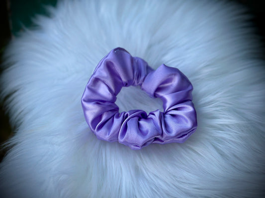 Lavender Satin Scrunchy