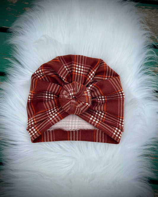 Cinnamon Plaid Turban