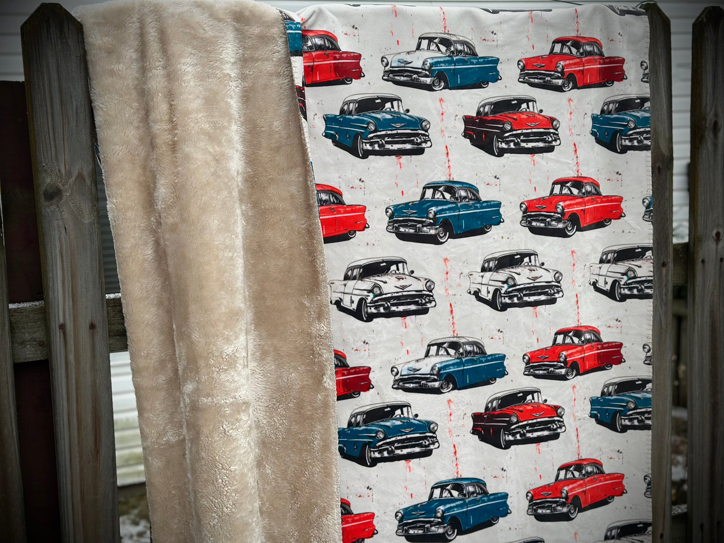 Vintage Hot Rod Minky Blanket