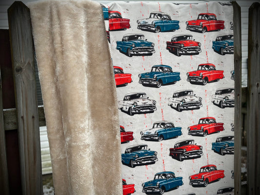 Vintage Hot Rod Minky Blanket
