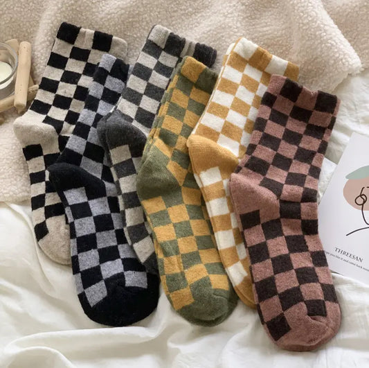 Cozy Checkered Socks