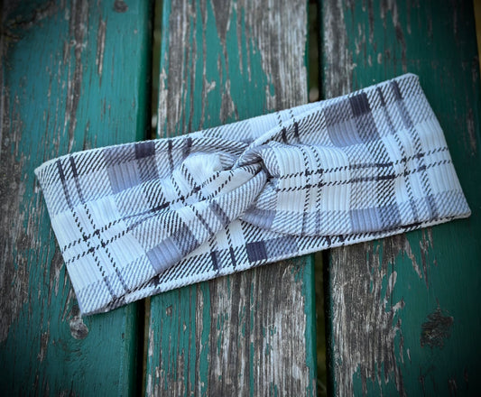 Snowdrift Plaid Wraps & Scrunchies