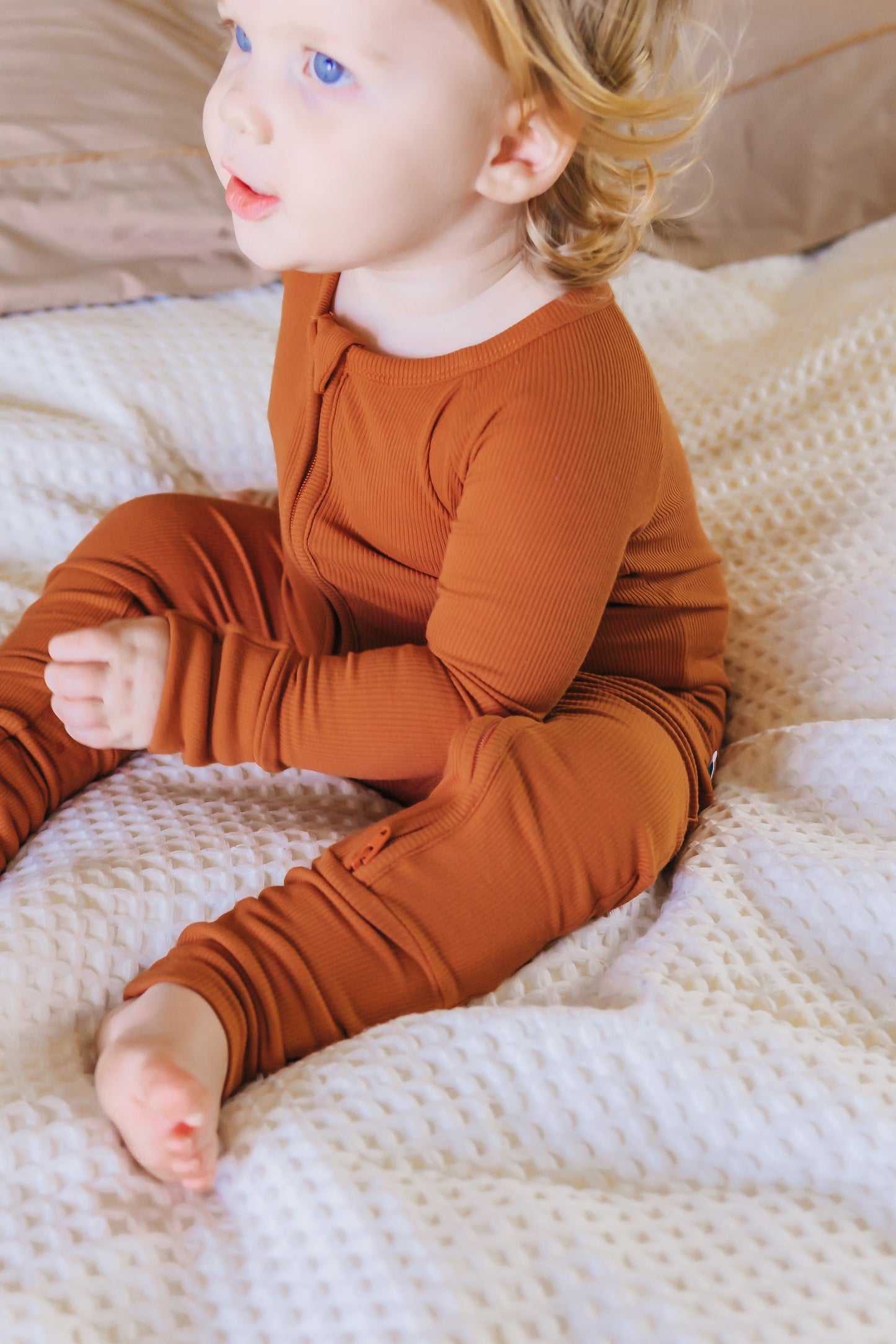 Rust (Orange) Ribbed Romper