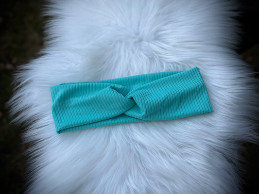 Arctic Blue Rib Wraps & Scrunchies