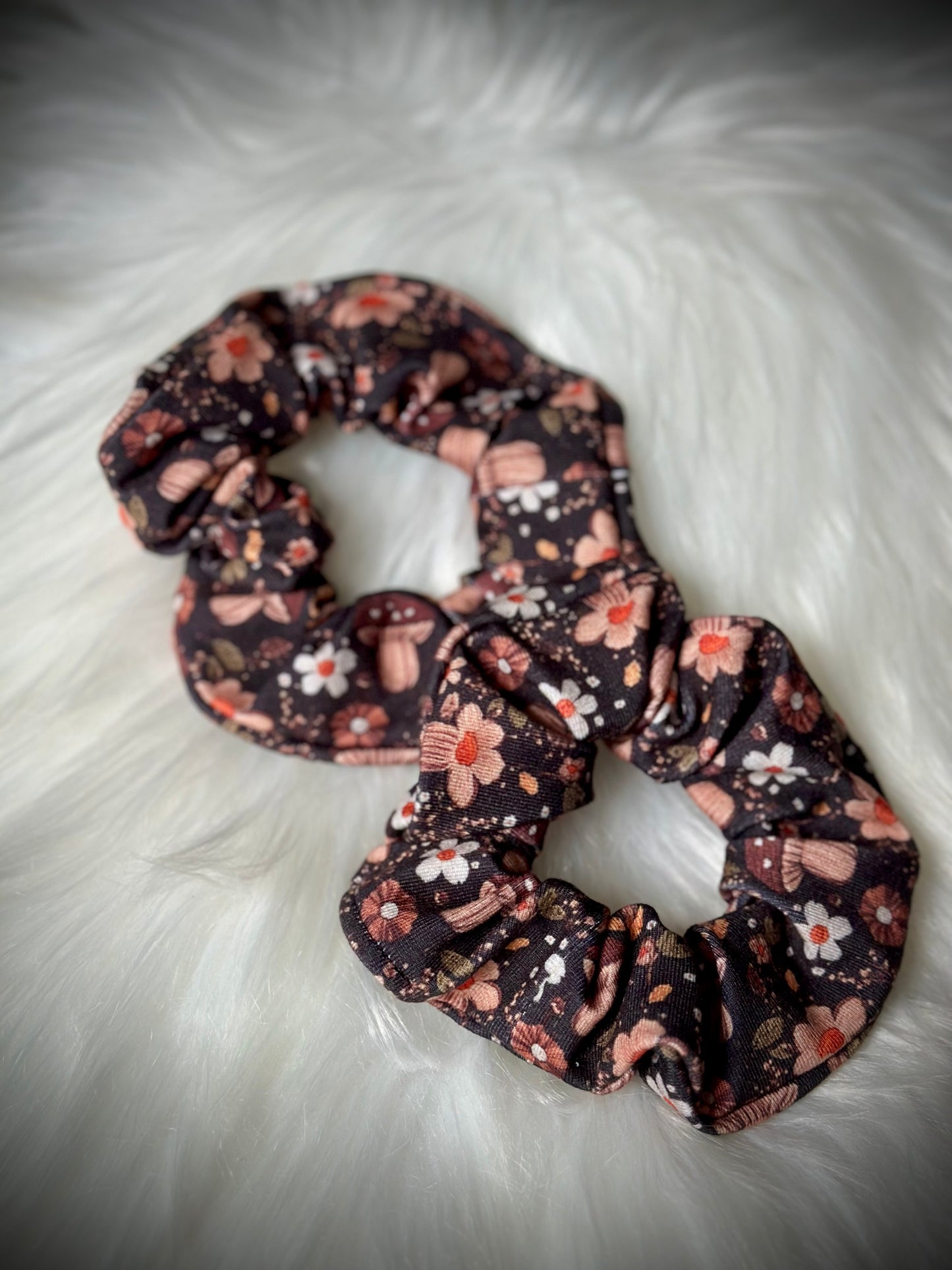 Mushroom Floral Scrunchy