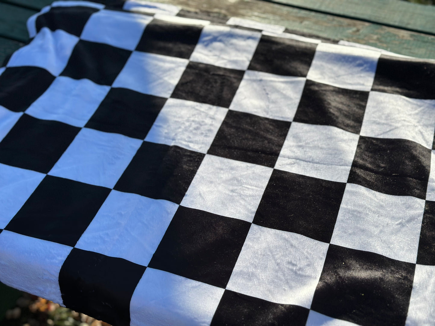 Black & White Checks Minky Blanket