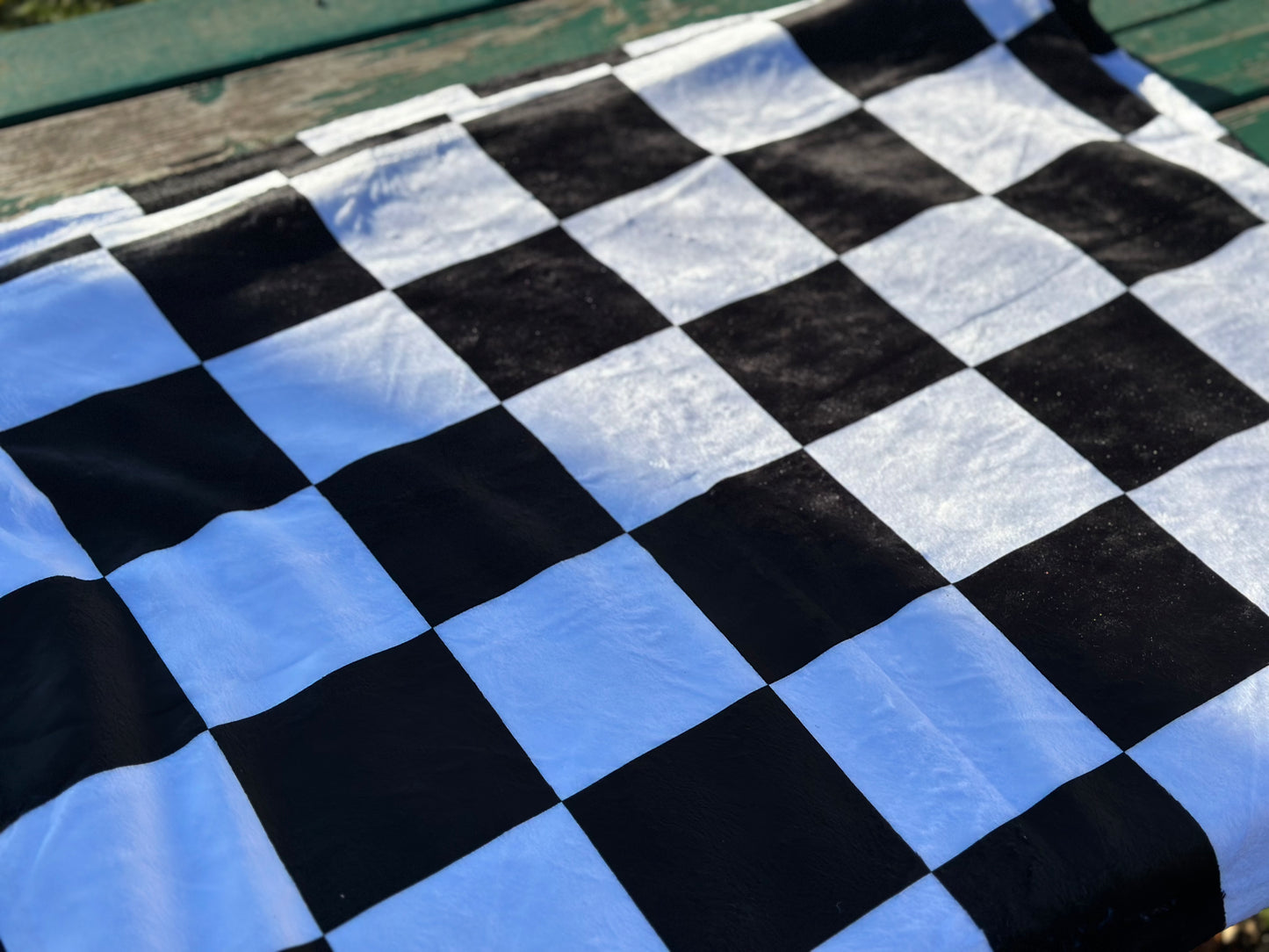 Black & White Checks Minky Blanket