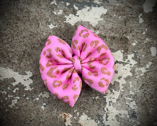 Pink & Gold Leopard Glitter Puff
