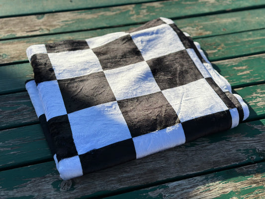 Black & White Checks Minky Blanket