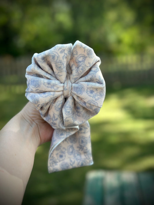 Ivory Floral Velvet