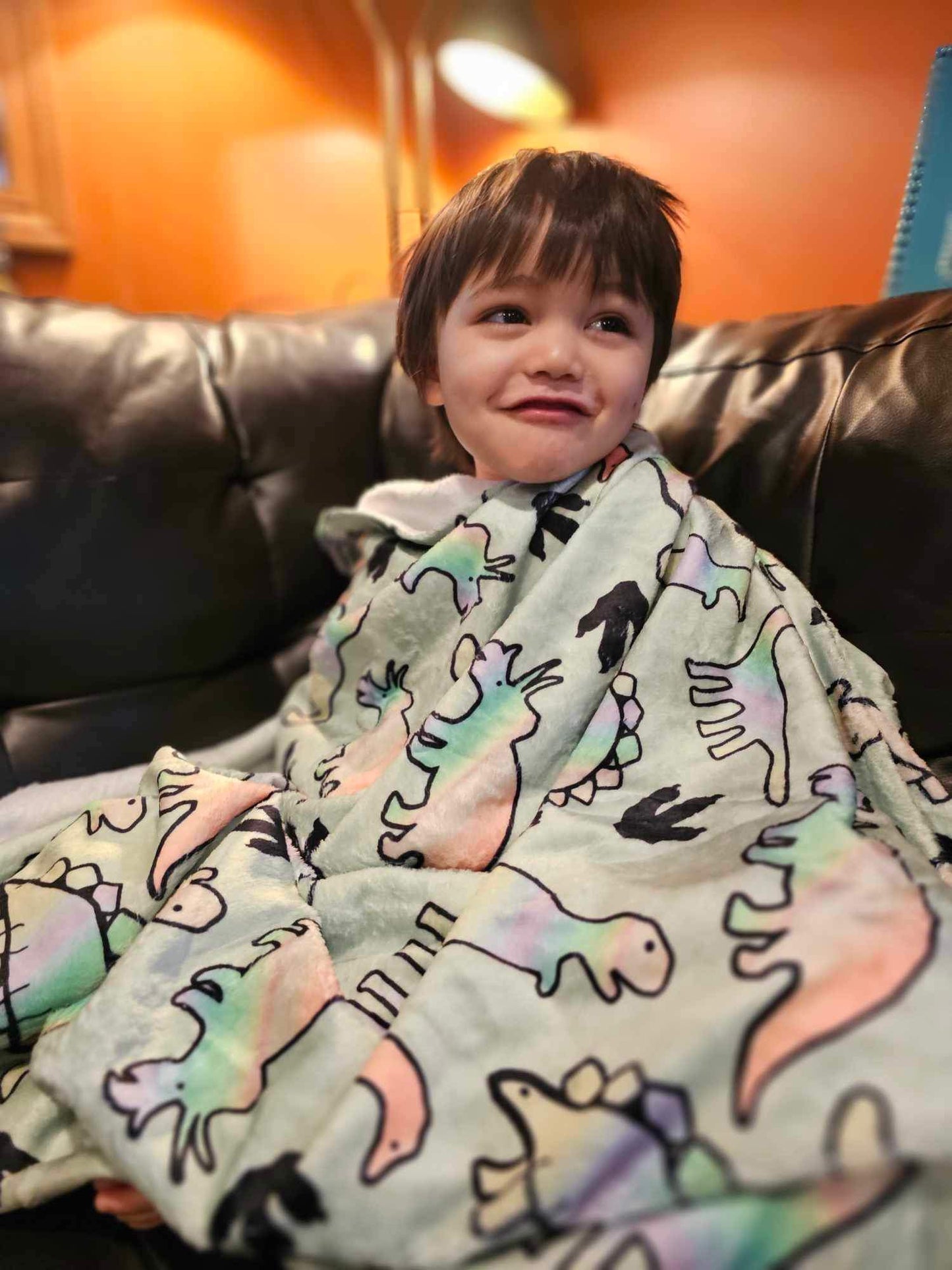 Dino-Snore Green Minky Blanket