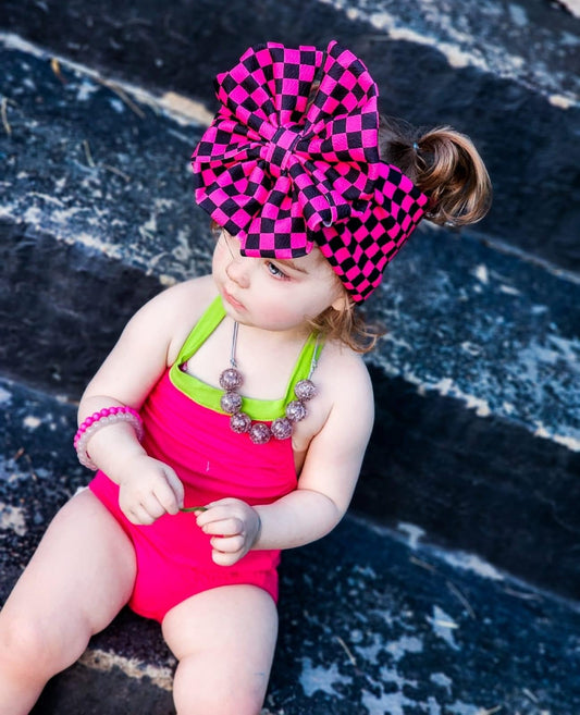 Hot Pink & Black Checks
