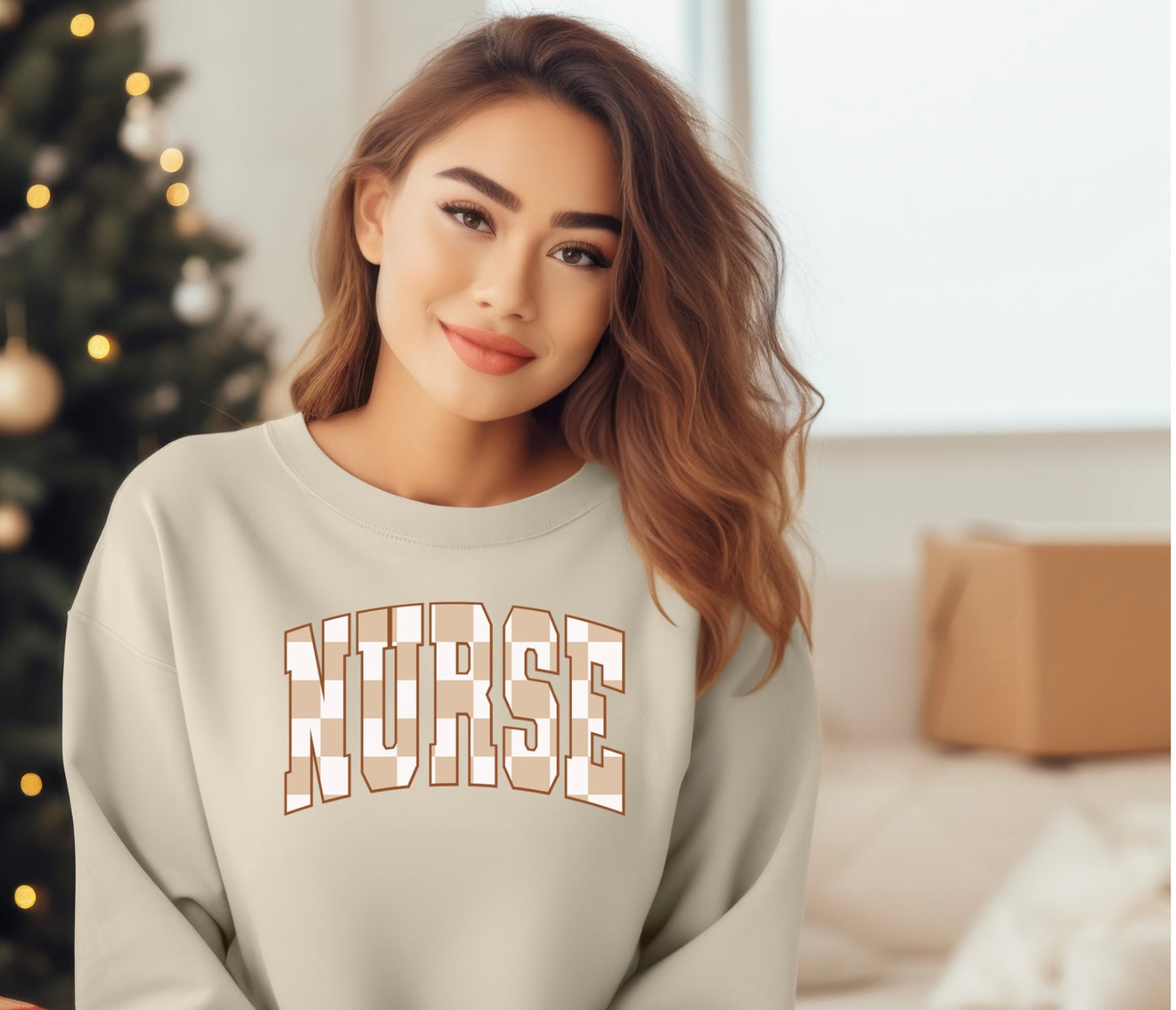 Beige Checkered Nurse