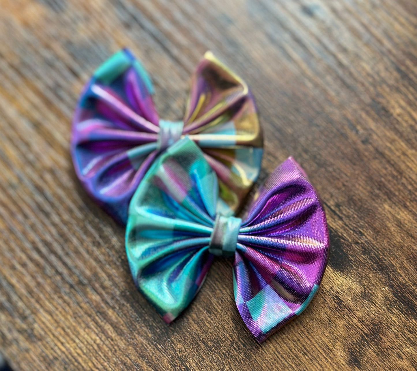 Pleather: Rainbow Metallic Checks