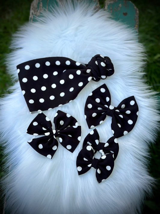 Black with White Polka Dots