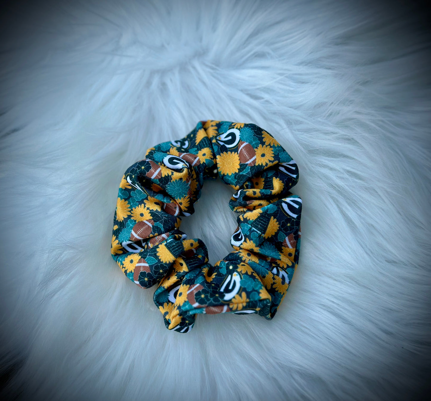 Floral Green Bay Wraps & Scrunchies