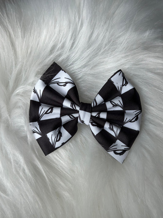 Black & White Checkered Swim Bow