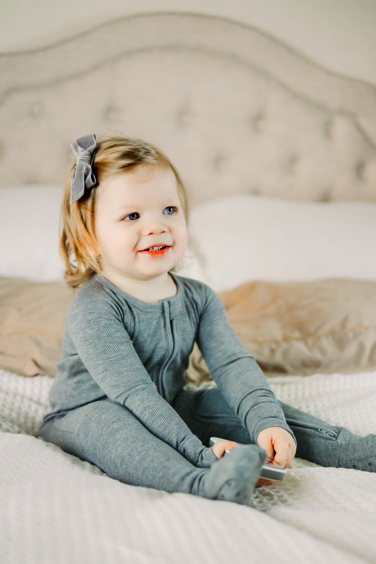 Heather (Gray) Ribbed Romper