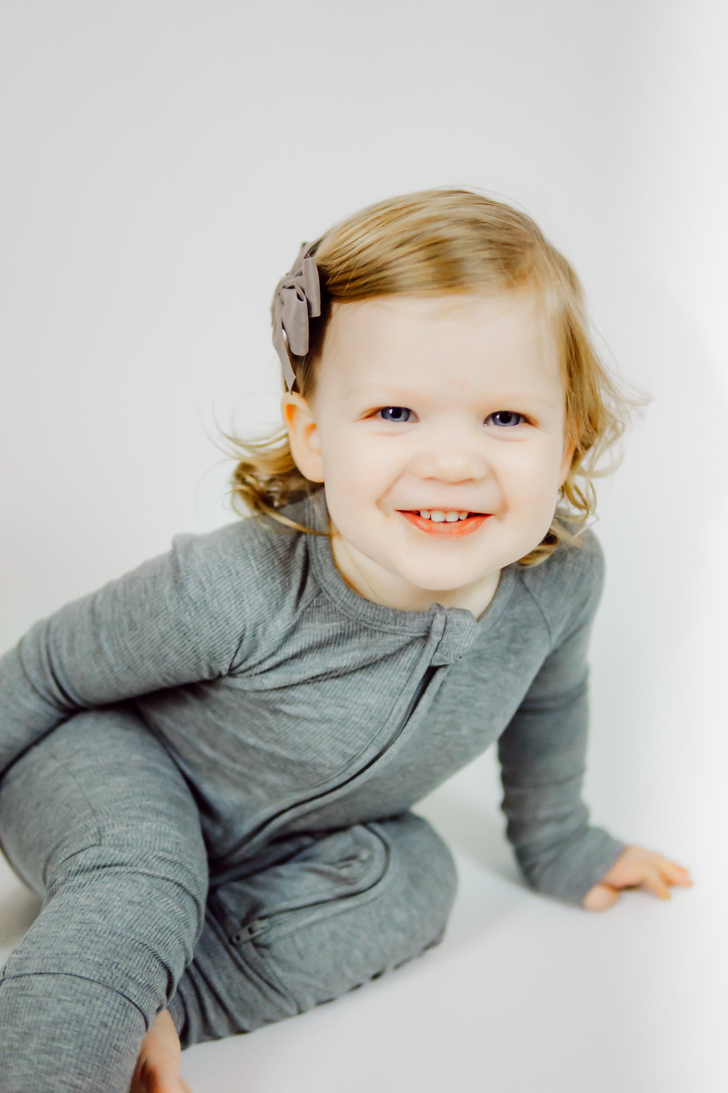 Heather (Gray) Ribbed Romper